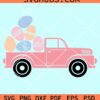 Easter truck with eggs svg