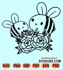 Floral bees svg