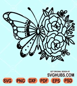 Floral butterfly svg