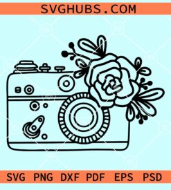 Floral camera svg