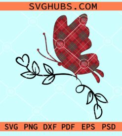 Flower butterfly checkered pattern svg