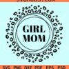 Leopard girl mama circle frame svg