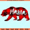 Mama bear red buffalo plaid pattern svg