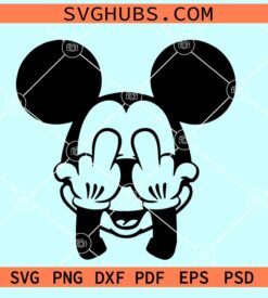 Mickey Mouse Middle Finger Svg