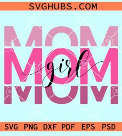 Mom girl mirrored svg