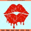 Red lips drip svg