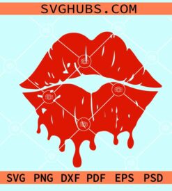 Red lips drip svg