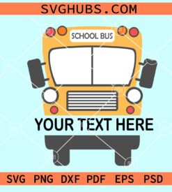 School bus name frame split monogram svg