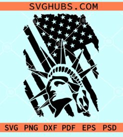 Statue of Liberty American flag svg