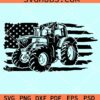 Tractor American flag svg