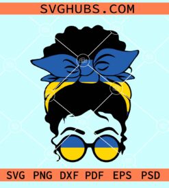 Ukraine Messy bun svg