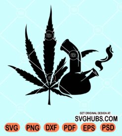 Weed leaf and bong svg