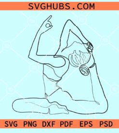 Yoga woman line art SVG