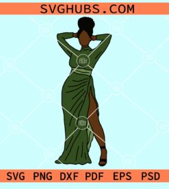 Afro woman with green dress svg