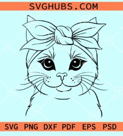 Cat with bandana svg