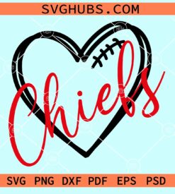 Chiefs football heart svg