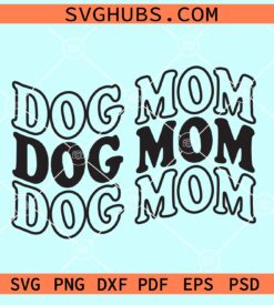 Dog mom wavy letters svg