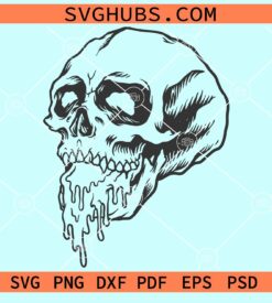 Dripping skull curving svg