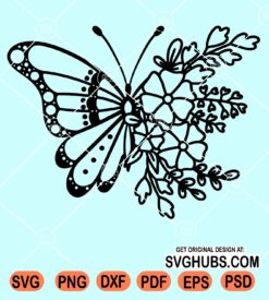 Floral butterfly svg