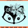 Floral fox face svg