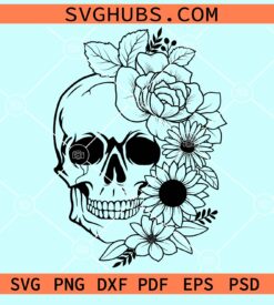 Floral skull svg