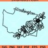 Floral washington state map svg