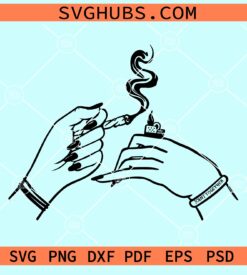 Hands lighting a blunt svg