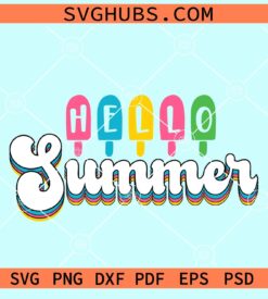 Hello summer retro svg