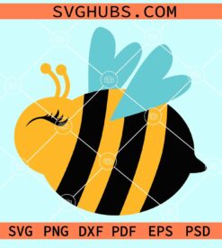 Honey bee with love wings svg