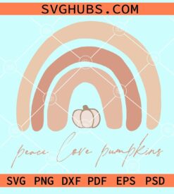 Peace love pumpkin rainbow svg