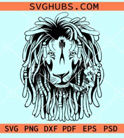 Rasta lion smoking weed svg