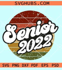 Senior 2022 retro circle svg