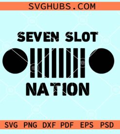 Seven slot nation Jeep headlights svg