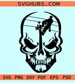 American Lineman skull svg