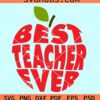 Apple best teacher wavy letters svg