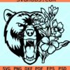 Bear with flowers SVG