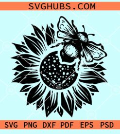 Bee on sunflower svg