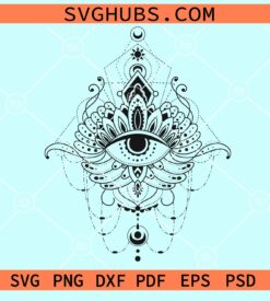 Boho illustration mystical eye svg