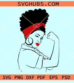 Rosie the riveter afro woman SVG