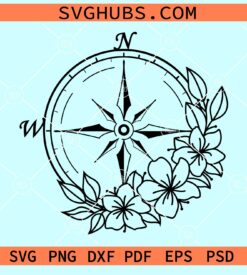 Floral compass svg