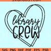 Library crew double heart outline svg