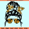 Messy bun sunflower svg