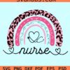 Stethoscope nurse leopard rainbow svg