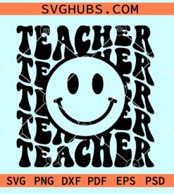 Teacher retro smiley svg