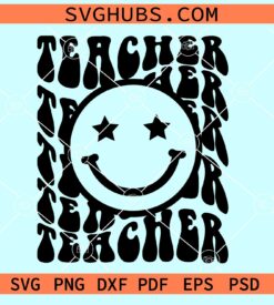 Teacher wavy letters smiley face svg