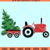 Tractor with Christmas tree svg