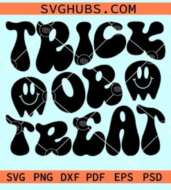 Trick or treat wavy letters svg