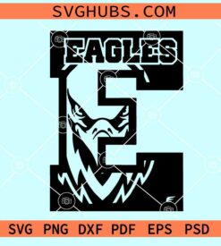 Eagles in letter E svg