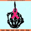 Fuck cancer skeleton middle finger svg