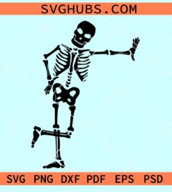 Halloween skeleton leaning svg